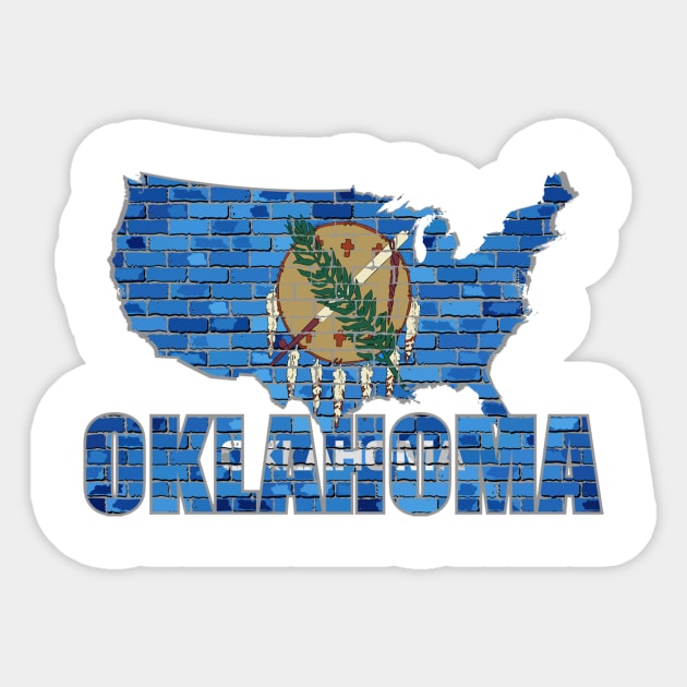 Oklahoma flag Sticker by PRINT-LAND